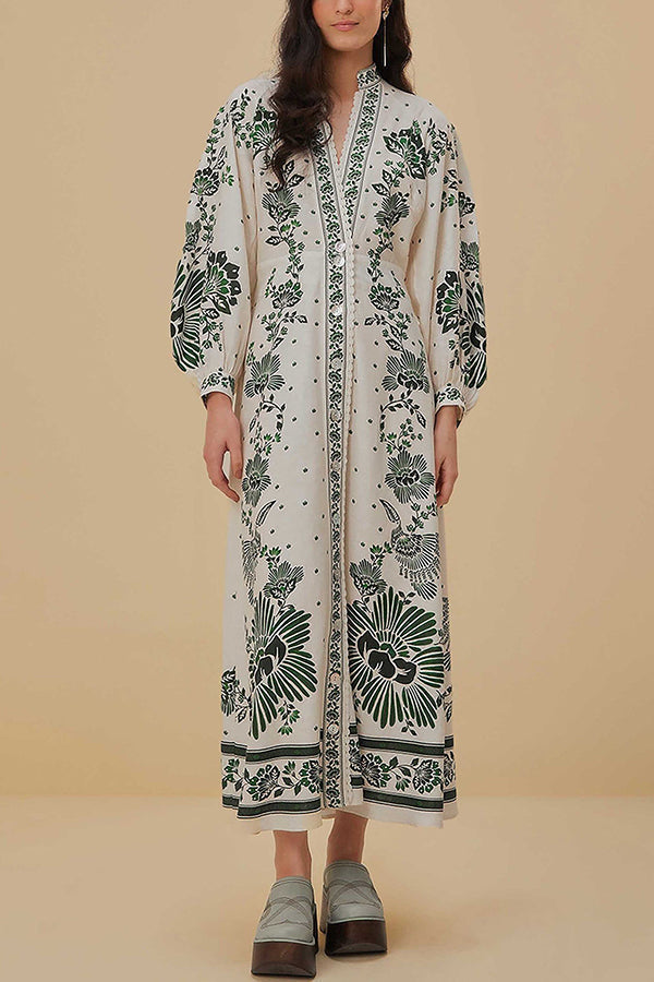 Paisley | Unique Print Long Sleeve Maxi Dress