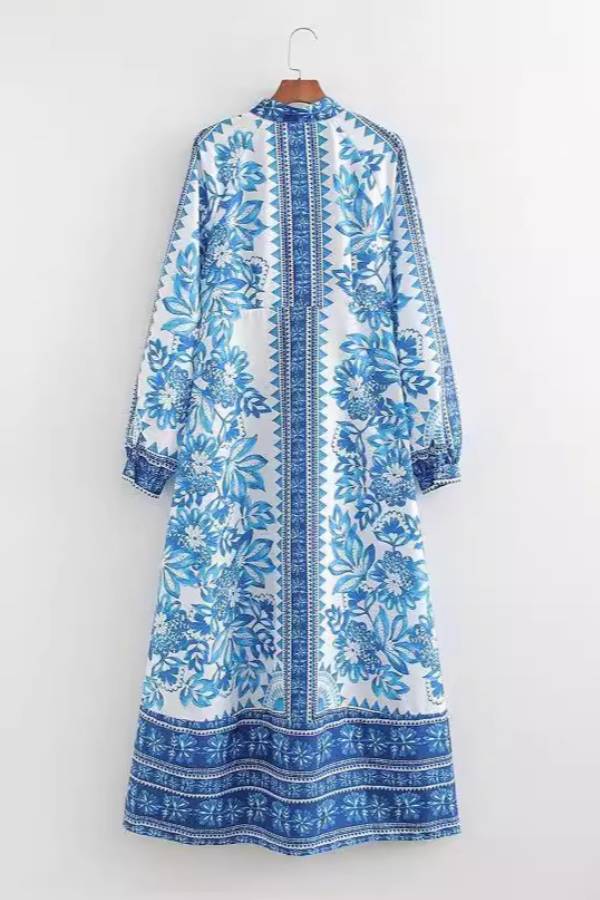 Paisley | Unique Print Long Sleeve Maxi Dress