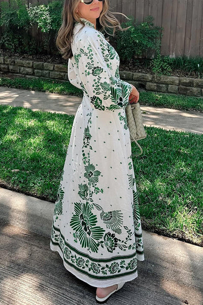 Paisley | Unique Print Long Sleeve Maxi Dress