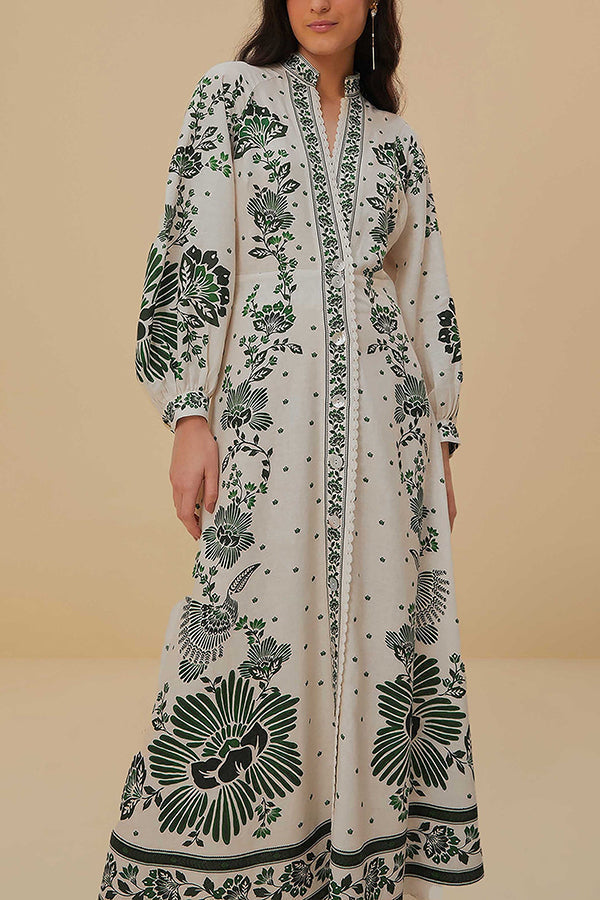 Paisley | Unique Print Long Sleeve Maxi Dress