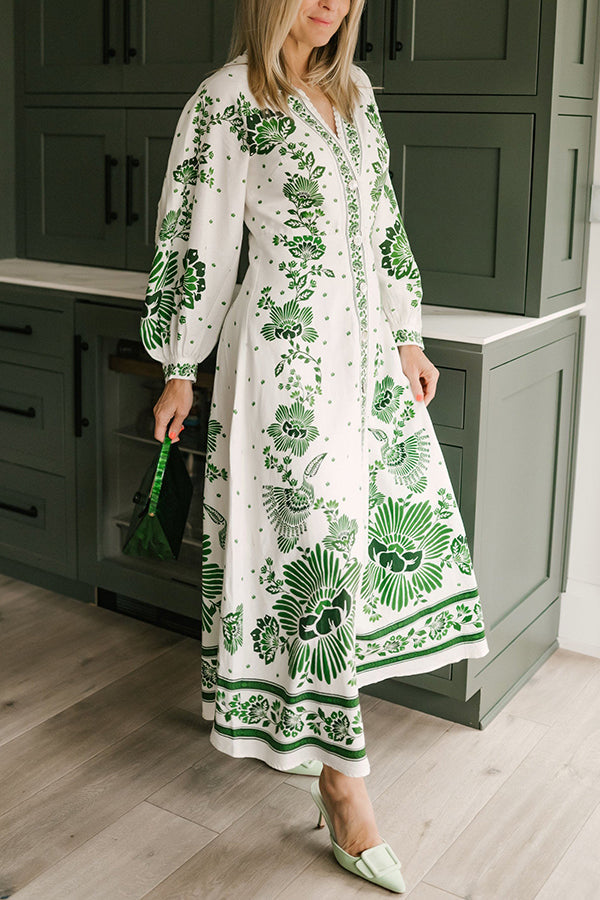 Paisley | Unique Print Long Sleeve Maxi Dress